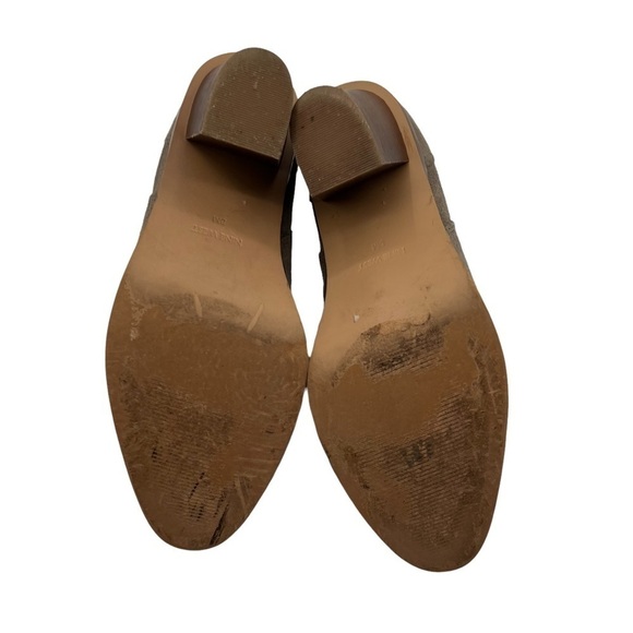 Nine West Taupe Suede Mayley Block Heel Ankle Booties Size 8 Women's - Picture 9 of 9